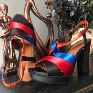 Colorful strappy heels